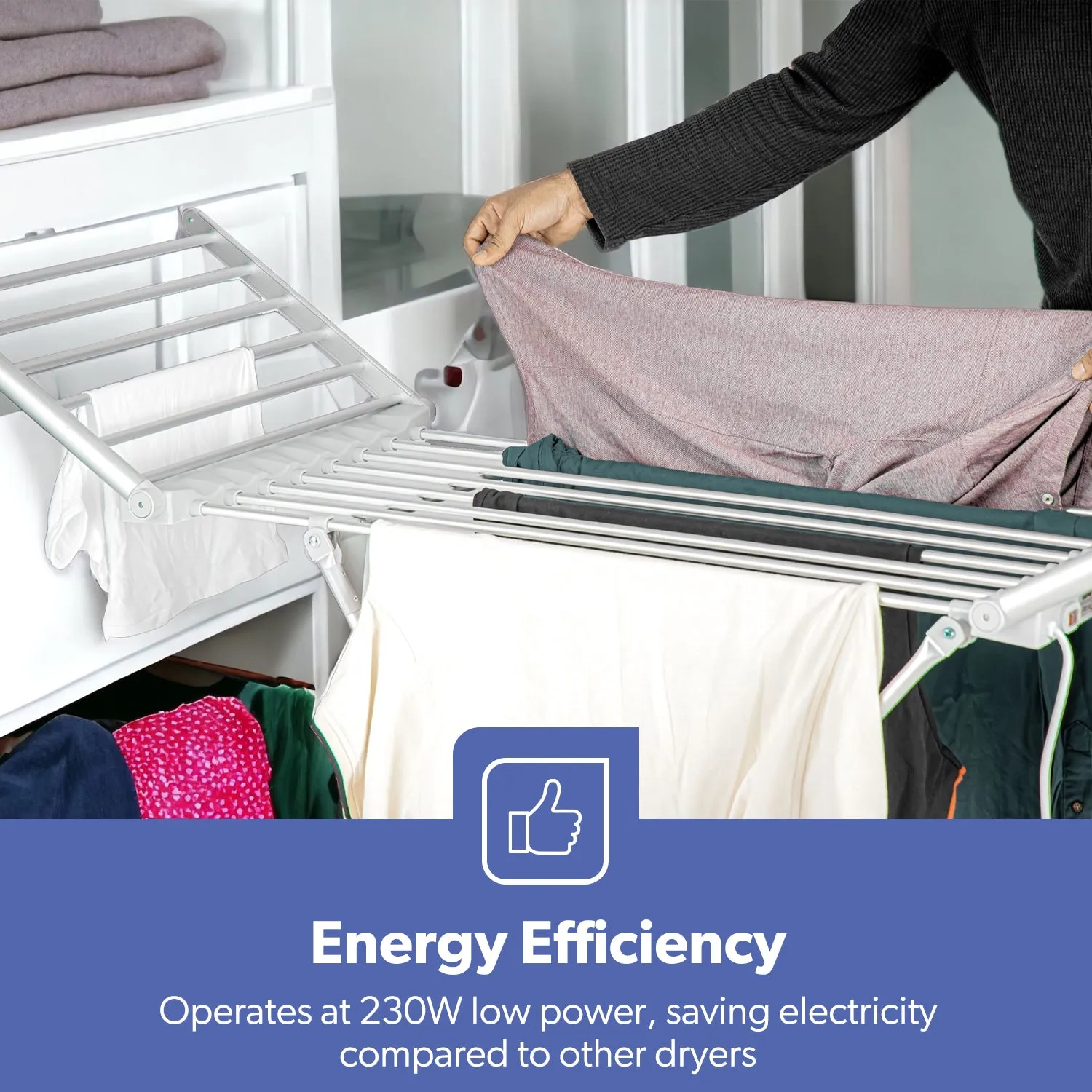 230W Energy-Efficient Folding Heated Clothes Dryer