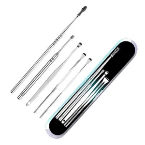 5 Pcs Ear Pick with a Storage Box Earwax Removal Kit | Ear Cleansing Tool Set | Stainless Steel Ear Curette Ear Wax Remover Tool