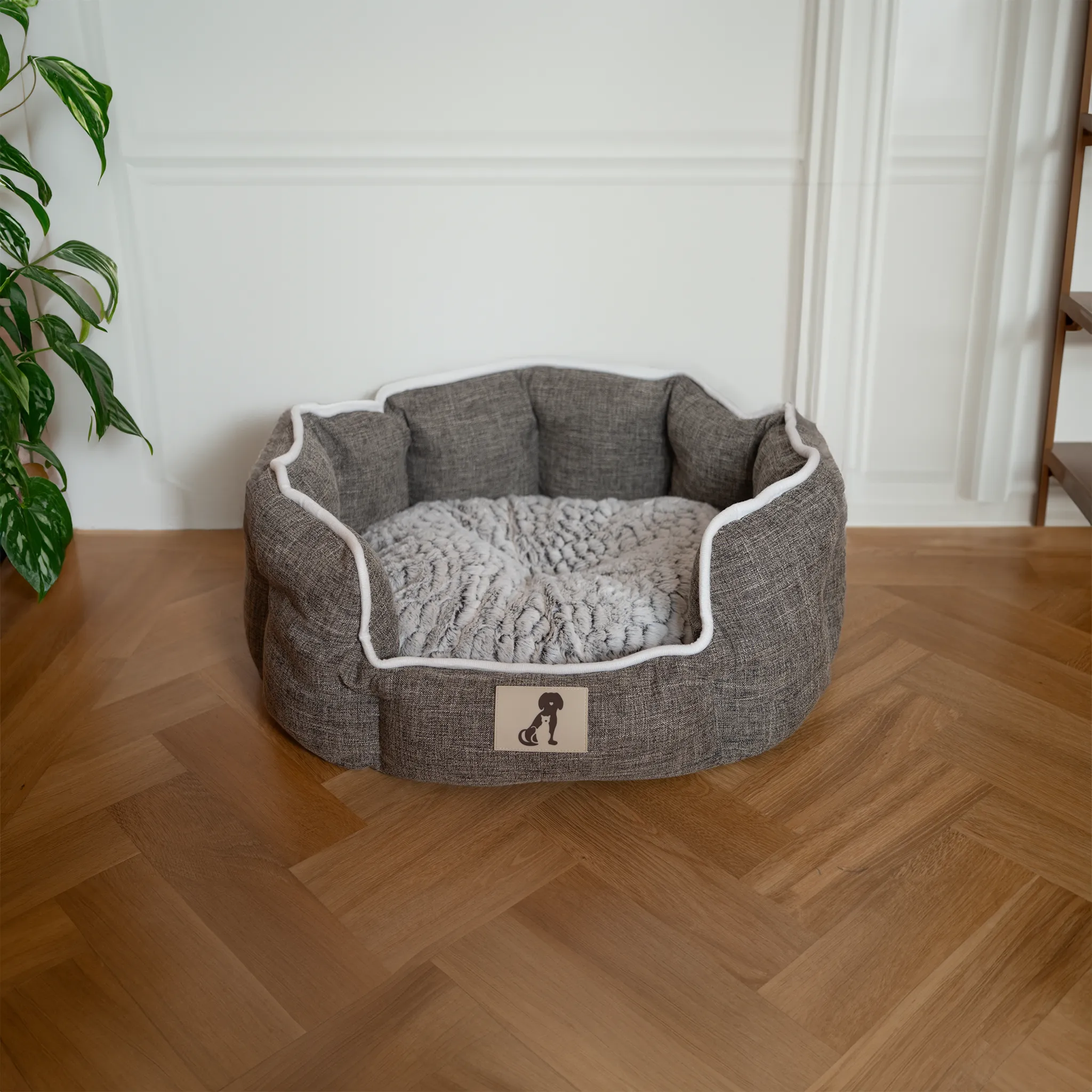 Alfie - Brown Soft Dog Bed - Size S/M/L