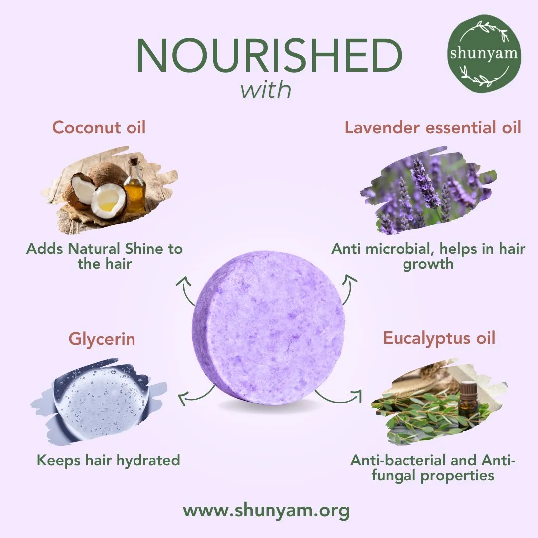 All Natural Shampoo Bar for Daily Care - Coconut Oil and Lavendar Essential Oil