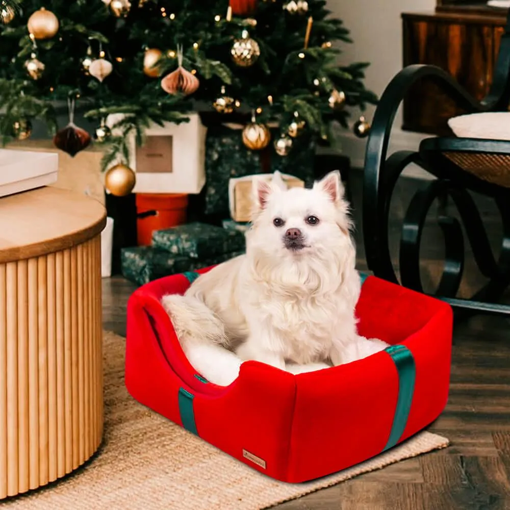 AllPetSolutions 3-in-1 Dog/Cat Christmas Present Cave Bed