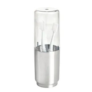 Austin Covered Toothbrush Holder Clear/Brushed