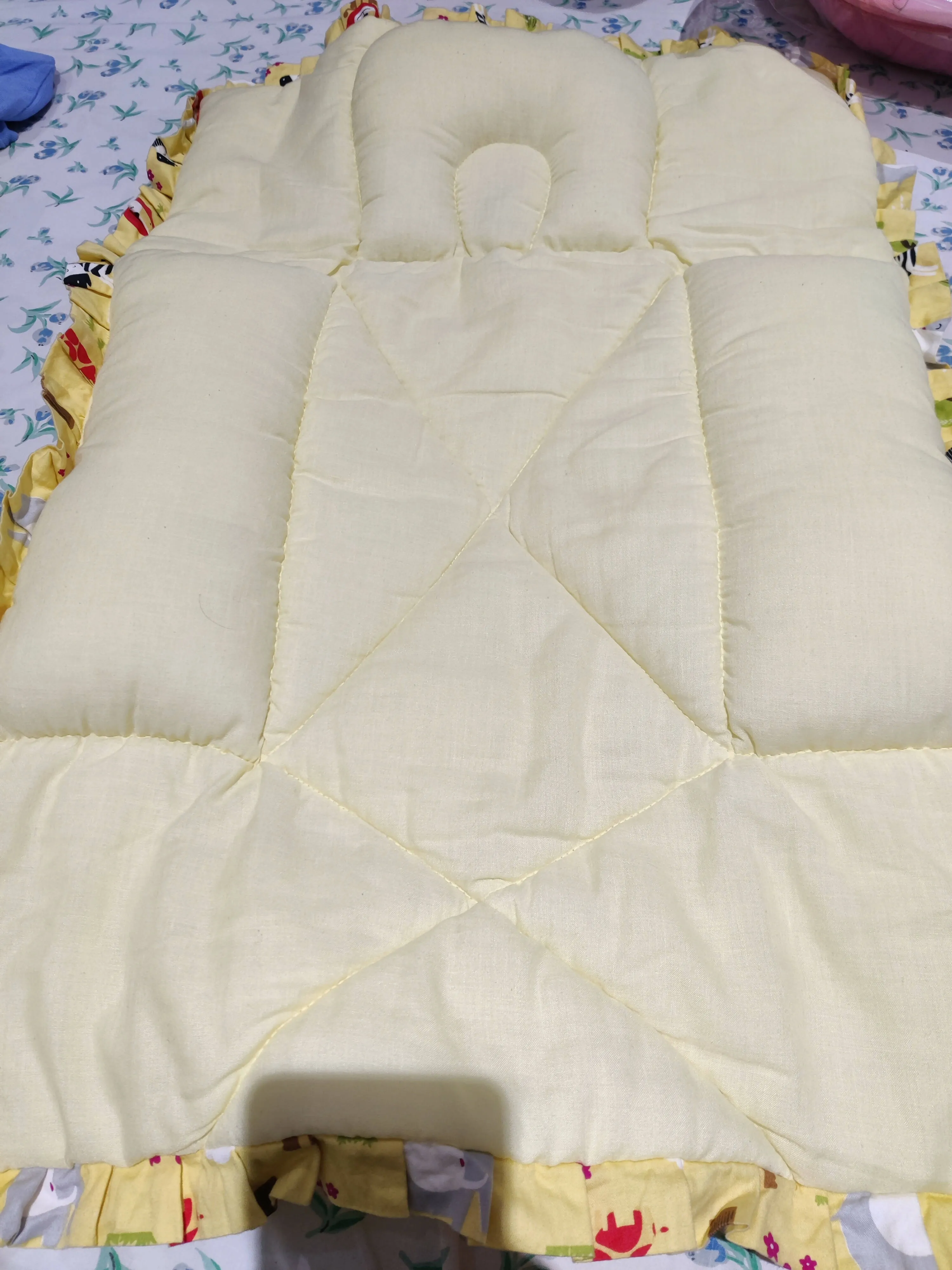 Baby bed / Mattress with mosquitoes net & pillows - Combo of 2