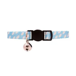 Baby Blue Leaf Cat Collar with Safety Release Buckle