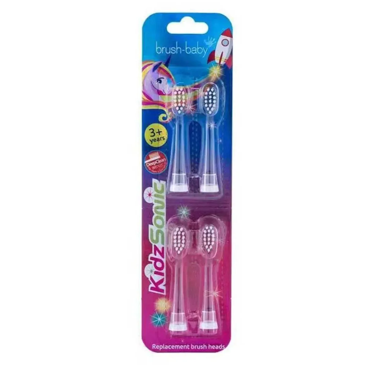 Brush-Baby Kidzsonic Replacement Heads 3y  (4 pack)