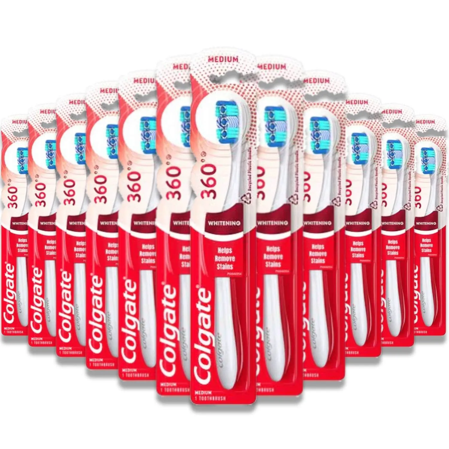 Colgate 360 Optic White Full Head Toothbrush, Medium - 72 Pack