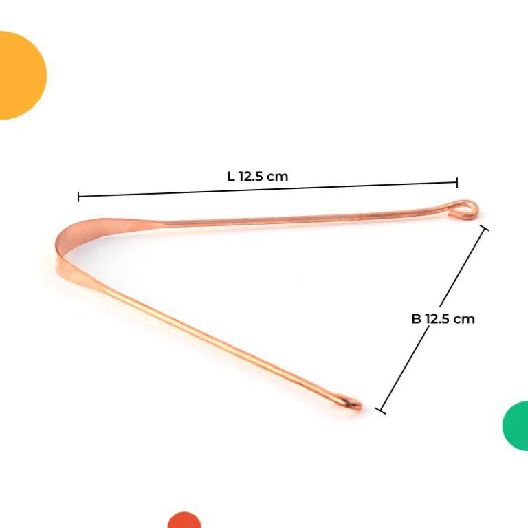 Dental Kit | 1 Copper Tongue Cleaner | 1 Bamboo Toothbrush S Shaped Curved