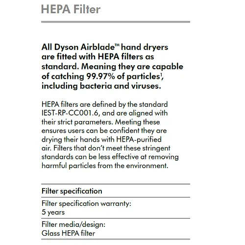 DYSON® Airblade™ AB12 V Series Hand Dryer in White **DISCONTINUED** No Longer Available; Replaced by the DYSON HU02 V (SKU #307173-01 / 307171-01)