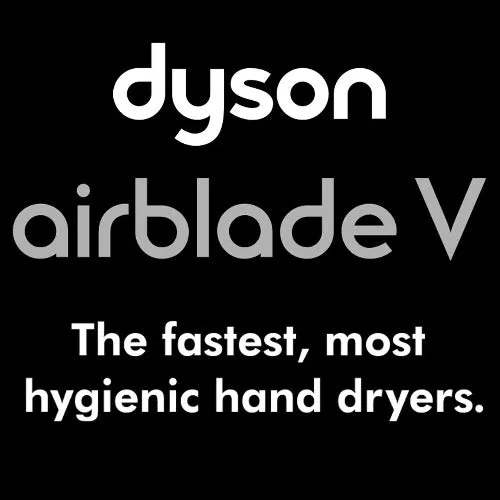 DYSON® Airblade™ HU02 V Series Hand Dryer - White Cover Surface Mounted ADA-Compliant Hands-Under (SKU# 307173-01 / 307171-01)