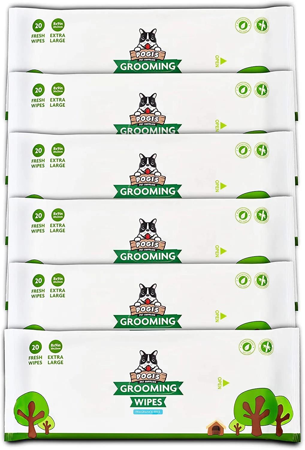 Grooming Wipes - Hypoallergenic Pet Wipes for Dogs & Cats - Plant-Based, Earth-Friendly, Deodorizing