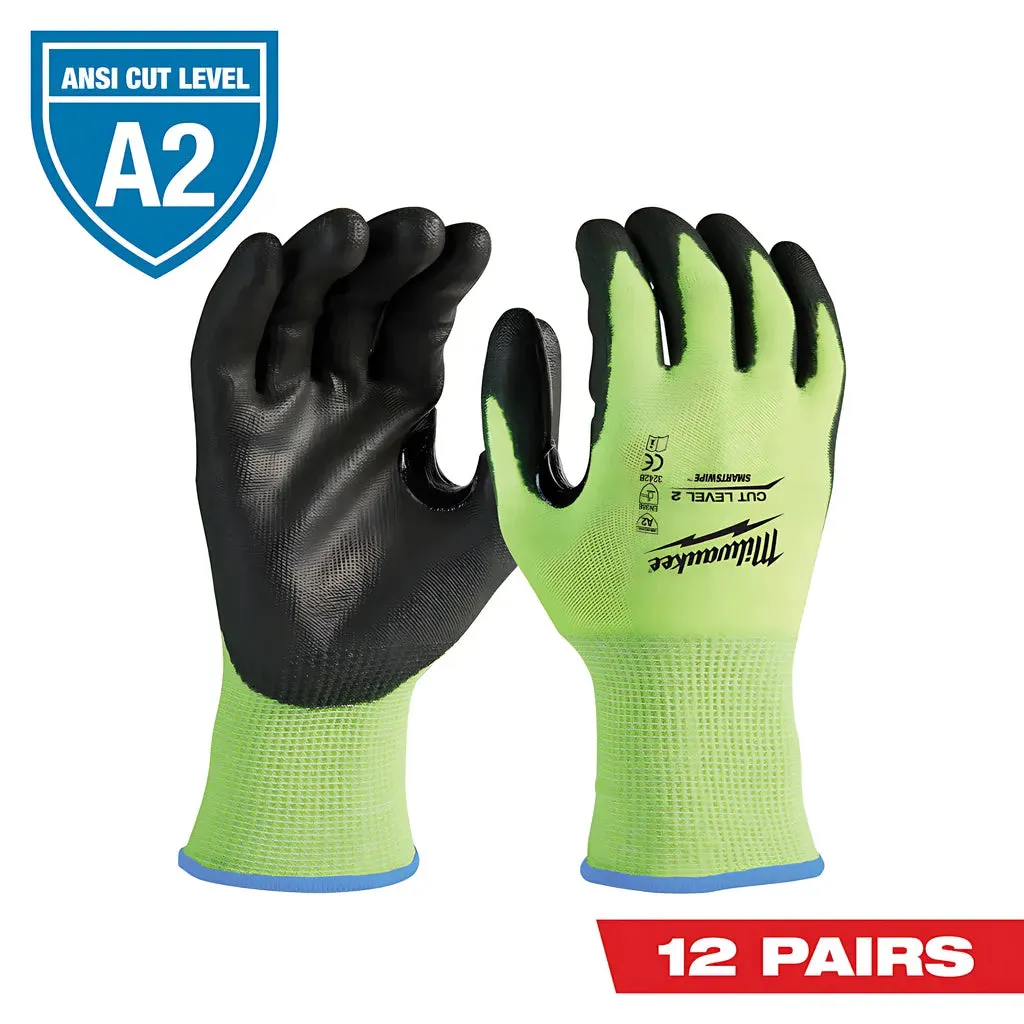 High Visibility Cut Level 2 Polyurethane Dipped Gloves - XL