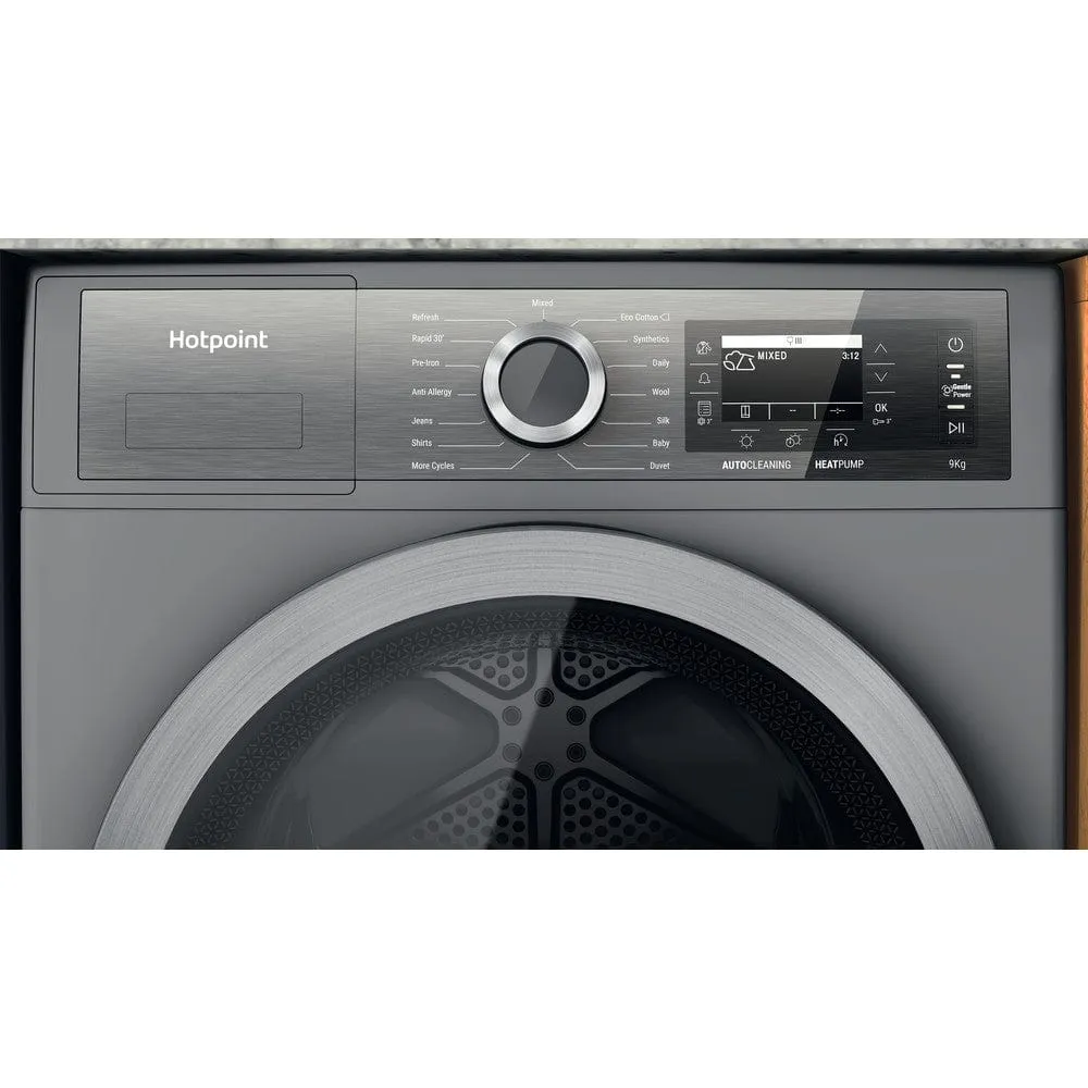 Hotpoint H8D94SBUK 9kg Freestanding Heat Pump Tumble Dryer - Silver