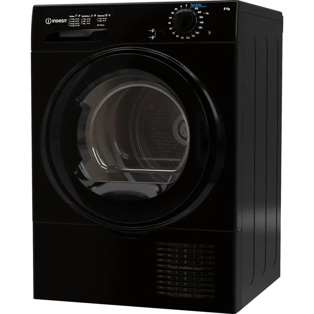 Indesit I2D81BUK 8Kg Freestanding Condenser Tumble Dryer Black