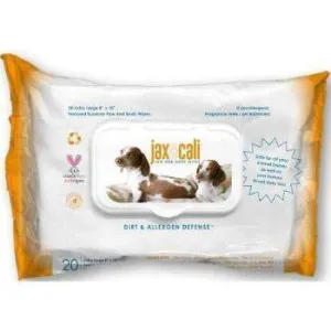 Jax & Cali Dog & Cat Paw & Body Wipes - 20 Wipes/Pack