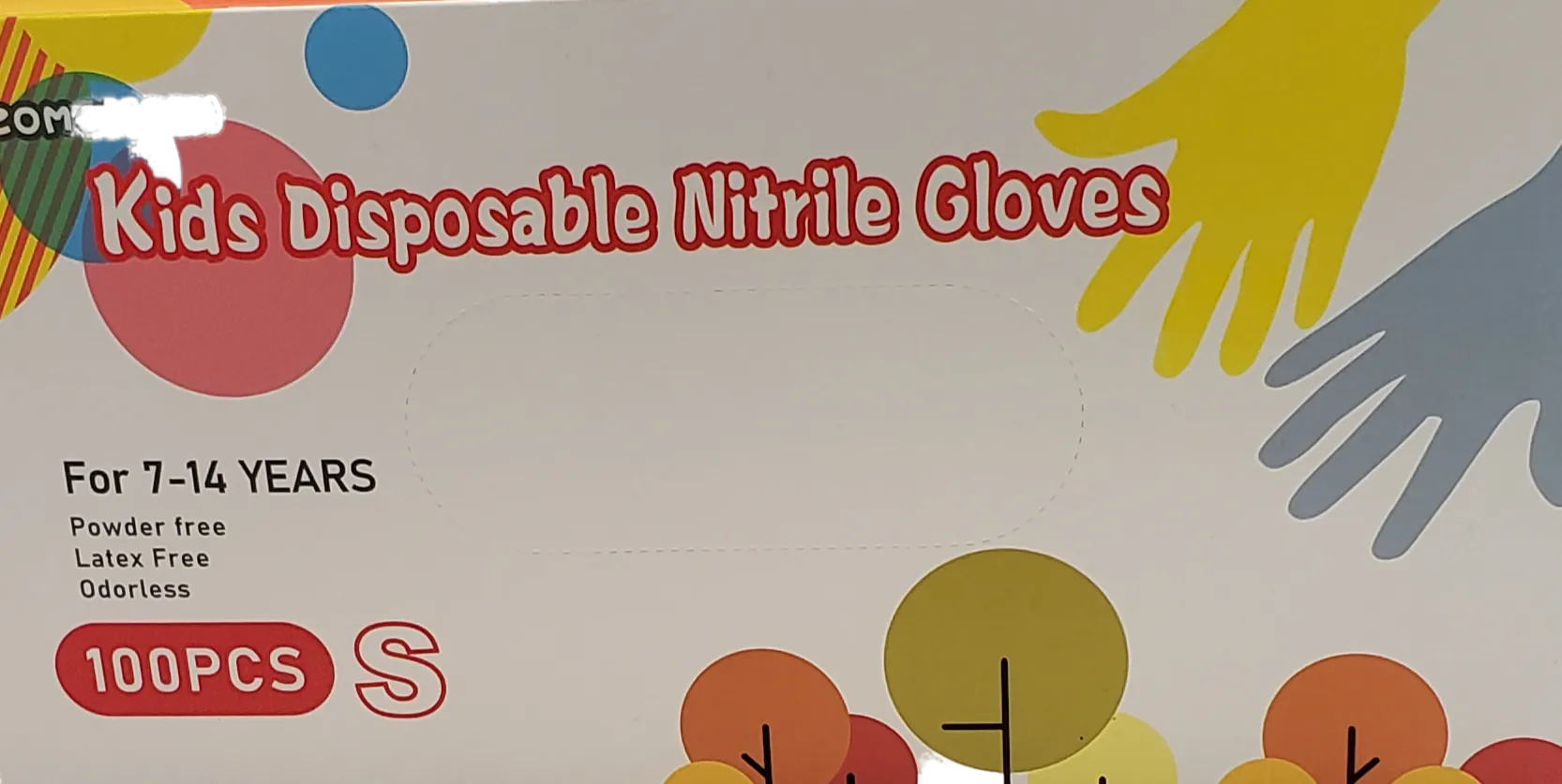 Kid's Nitrile Gloves for Ages 7-14 Box of 100 gloves