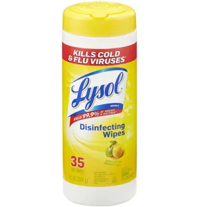 Lysol Disinfectant Wipes, Multi-Surface Antibacterial Cleaning Wipes For Disinfecting and Cleaning, Lemon and Lime Blossom 35 Count