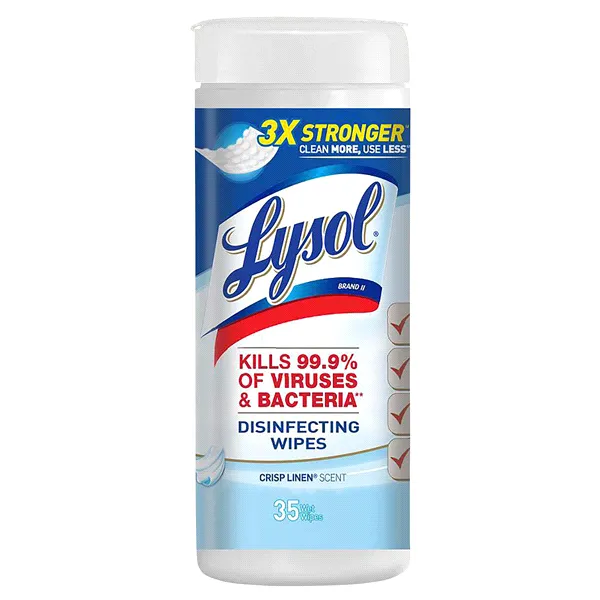 Lysol Disinfecting Surface Wipes with Crisp Linen Scent, 35 Count