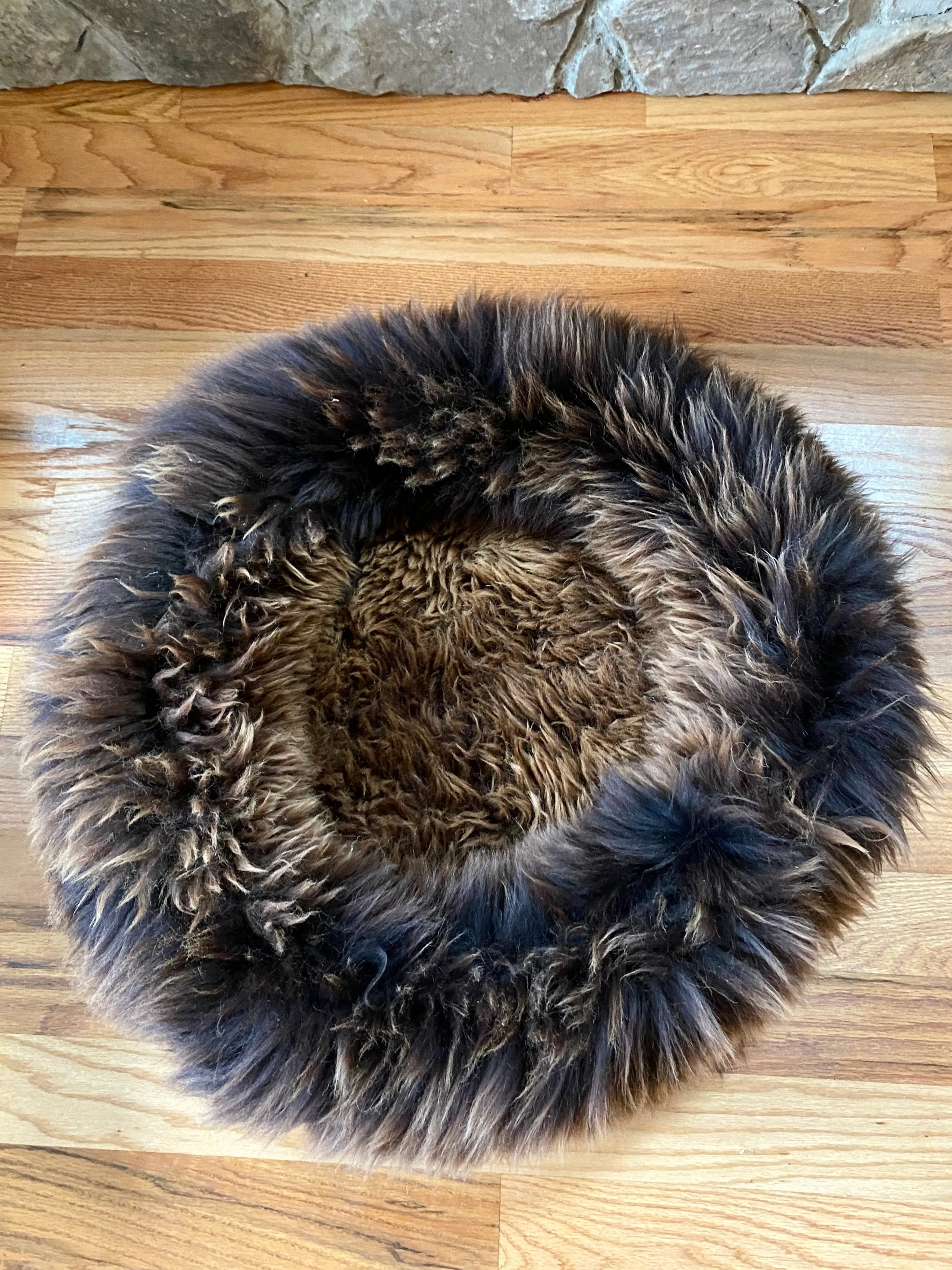 MEDIUM Brown Sheepskin Pet Bed