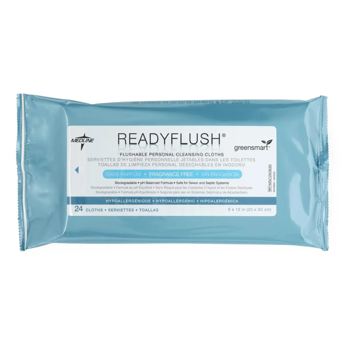 Medline ReadyFlush Biodegradable Flushable Wipes