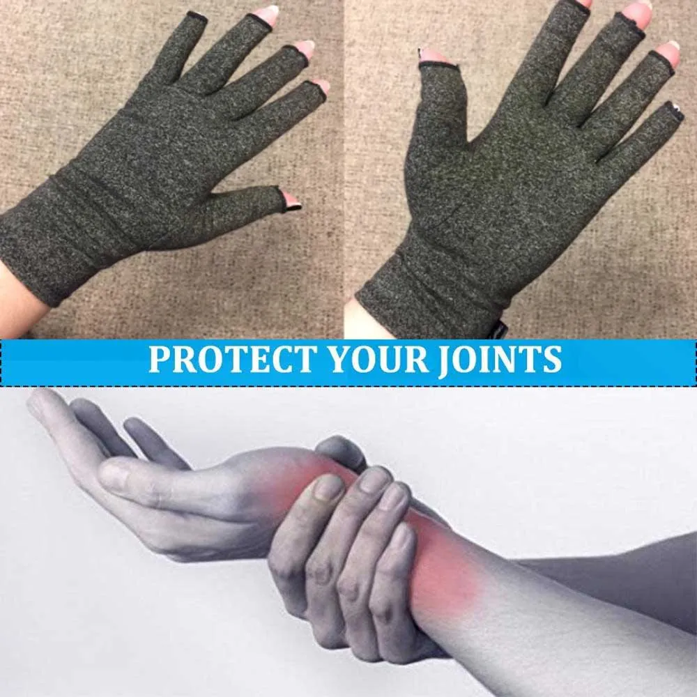 Pair Men Pain Relieve Arthritis Compression Gloves