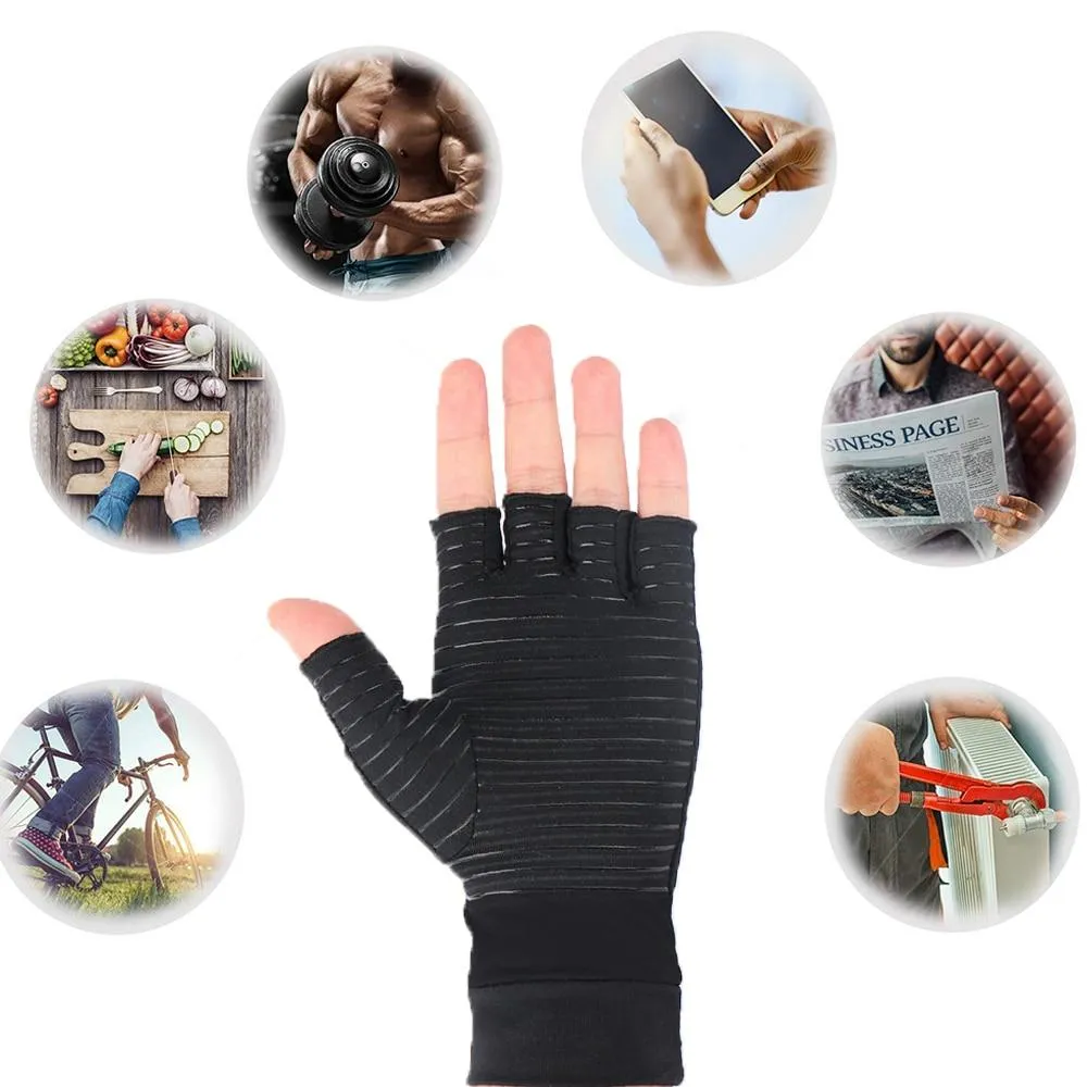 Pair Men Pain Relieve Arthritis Compression Gloves