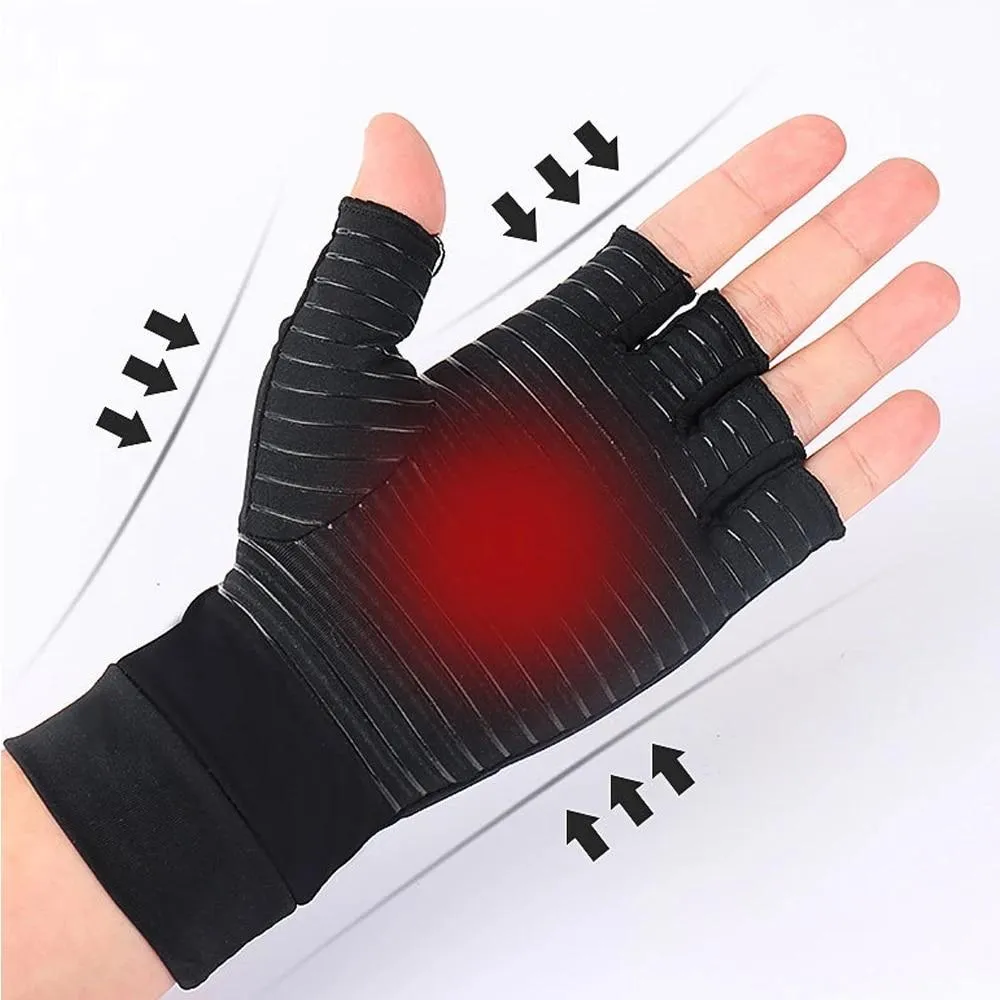 Pair Men Pain Relieve Arthritis Compression Gloves