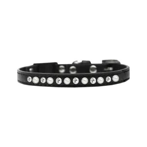 Pearl and Rhinestone Cat Safety Collar in Black