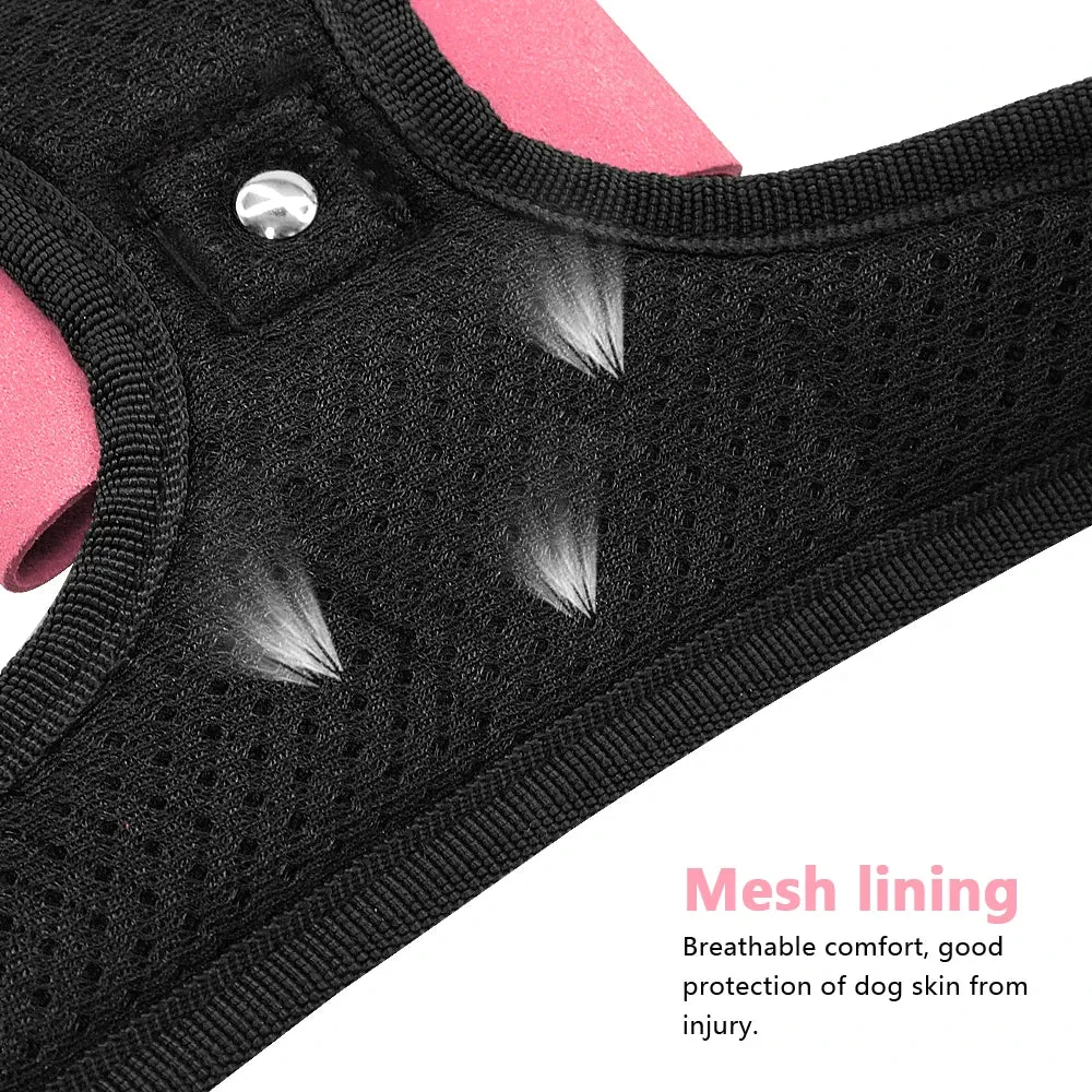 Reflective Rhinestone Dog Harness with Bowknot for Small to Medium Breeds