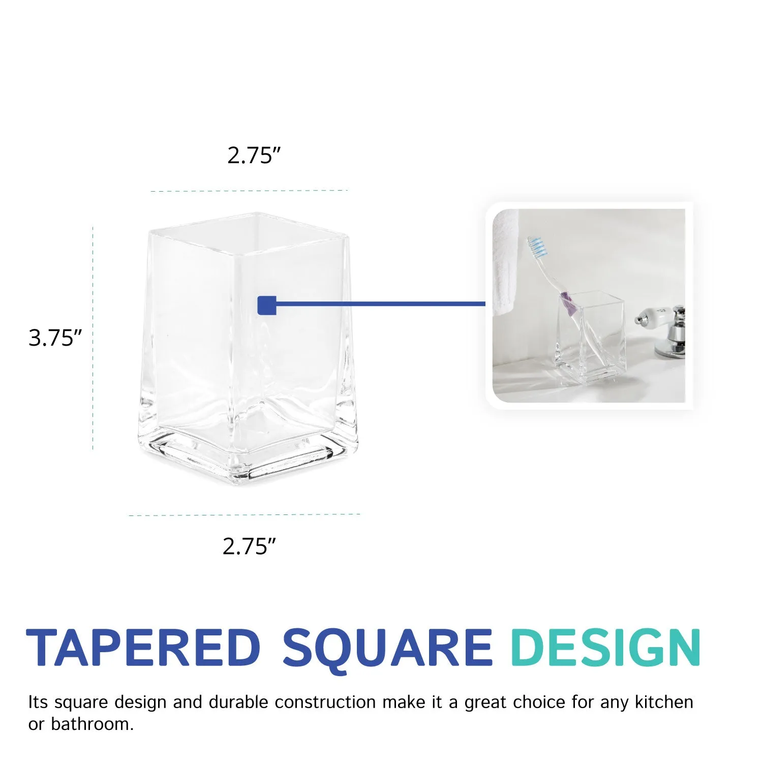 Square Tapered Bathroom Tumbler