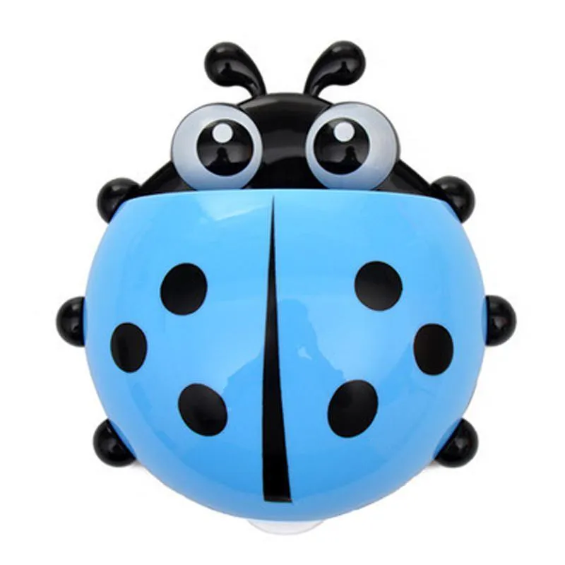 Stylish Ladybug Design Wall Mounted Toothbrush Holder Children Bath Toys