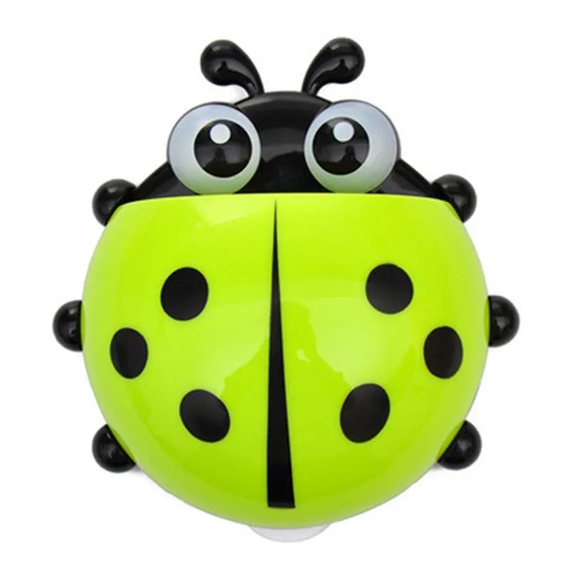 Stylish Ladybug Design Wall Mounted Toothbrush Holder Children Bath Toys