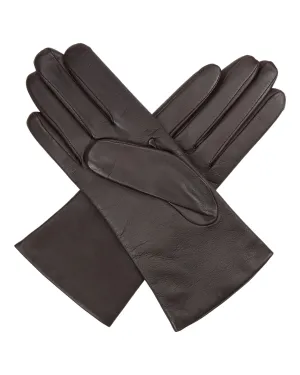 Women's Leather Short Gloves Mocha Brown