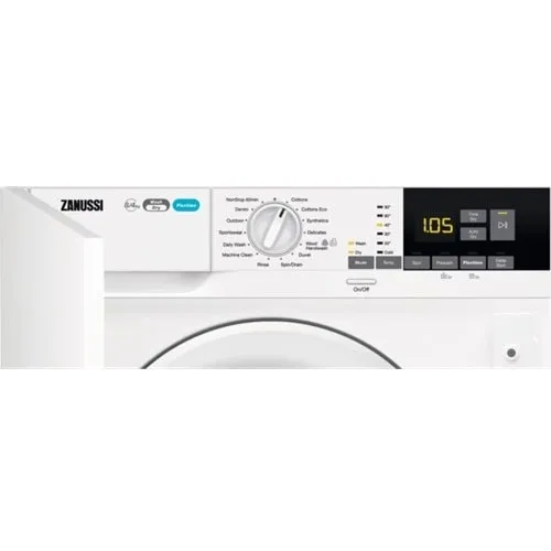 Zanussi Z816WT85BI Integrated Washer Dryer, 8kg, 1600 Spin, White