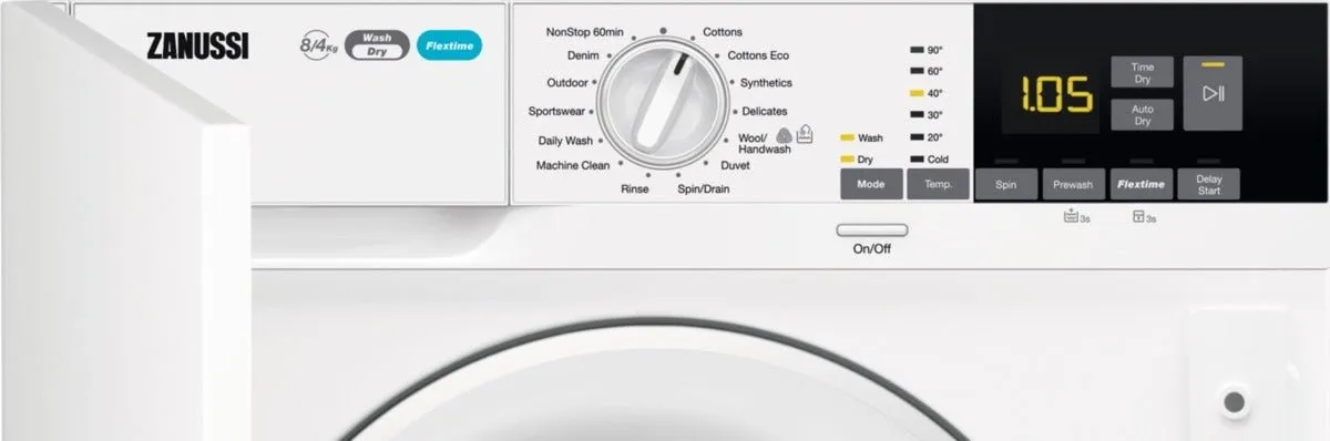 Zanussi Z816WT85BI Integrated Washer Dryer, 8kg, 1600 Spin, White