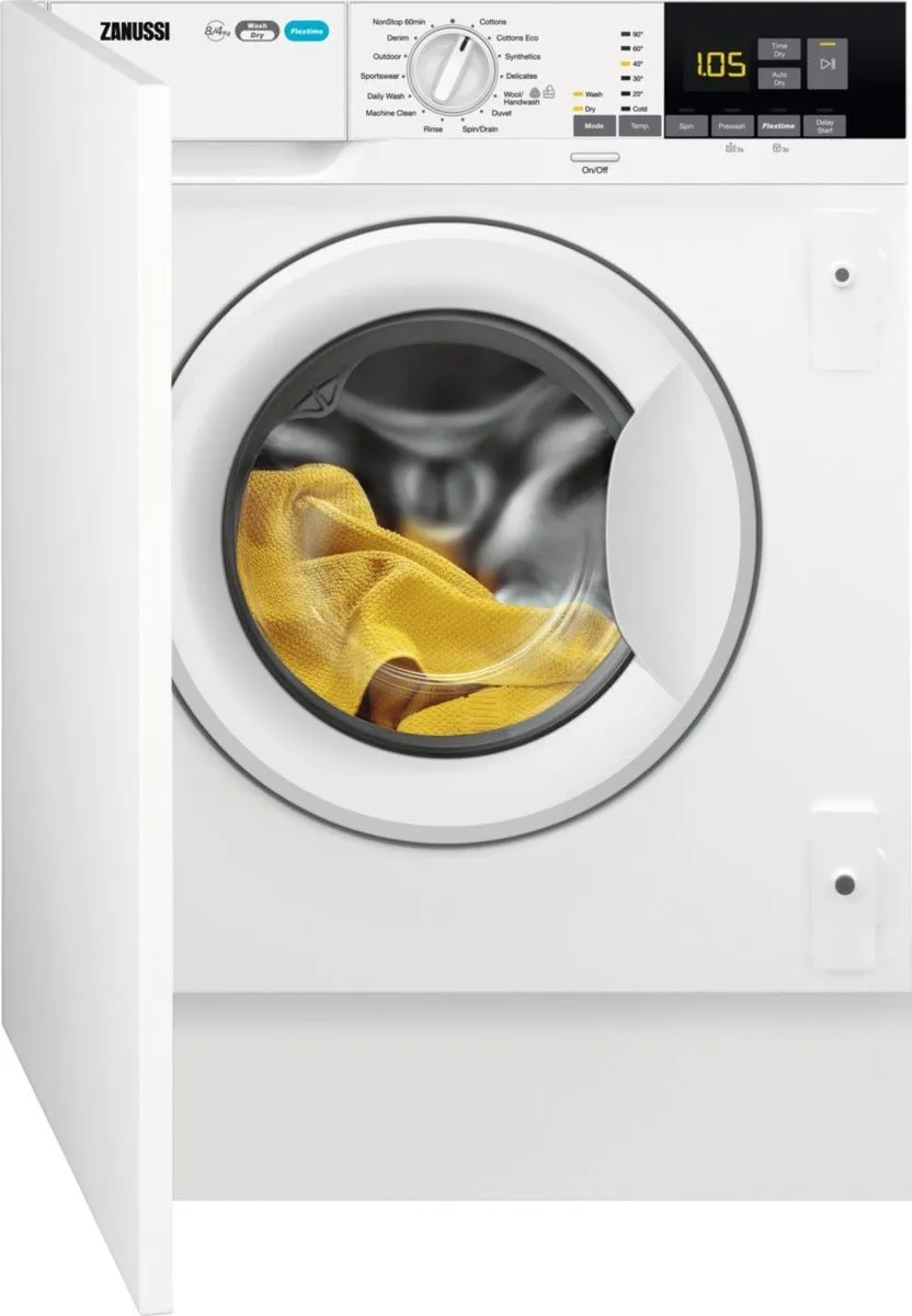 Zanussi Z816WT85BI Integrated Washer Dryer, 8kg, 1600 Spin, White